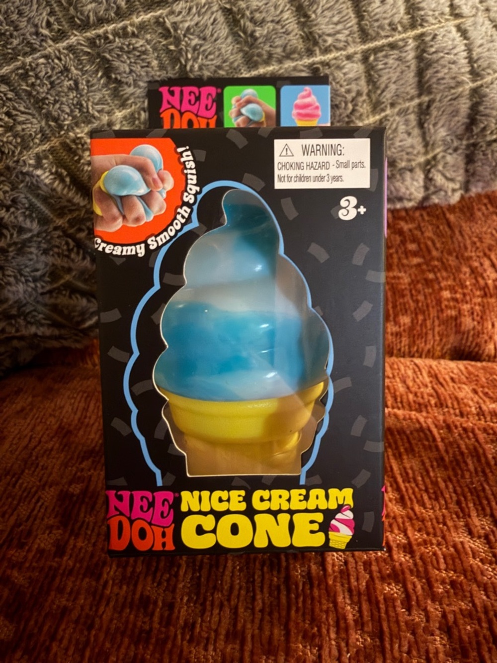 NeeDoh Nice Cream Cone Sensory Squeeze Toy 9cm 3.5inches Blue